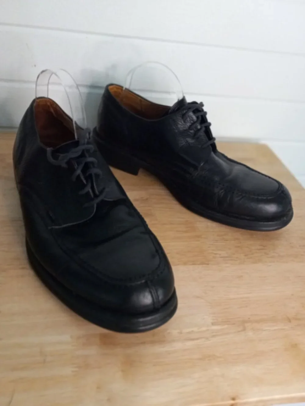 Vineyard Black Leather Apron Toe Oxford Dress Shoes Mens 13D Made in Brazil